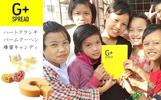 【国際社会貢献品】 ハートクランチ・バームクーヘン・ハニーキャンディ 計20個 | ジースプレッド お菓子 スイーツ セット 詰め合わせ 支援 M12S80