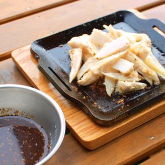 824 BQ45-15A　ZEOOR キャンプ 極厚鉄板 厚さ 4.5mm 200×170mm ウッドプレート付き