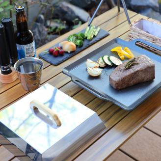 832 BQ45-11　ZEOOR キャンプ 極厚 鉄板 蒸し焼き蓋付き 厚さ4.5mm 330×280mm