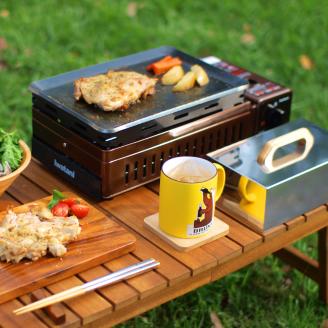 841 IW45-08　イワタニ 炙りやⅡ 炙りや 専用 極厚鉄板 4.5mm 五徳 蒸し焼き蓋付き