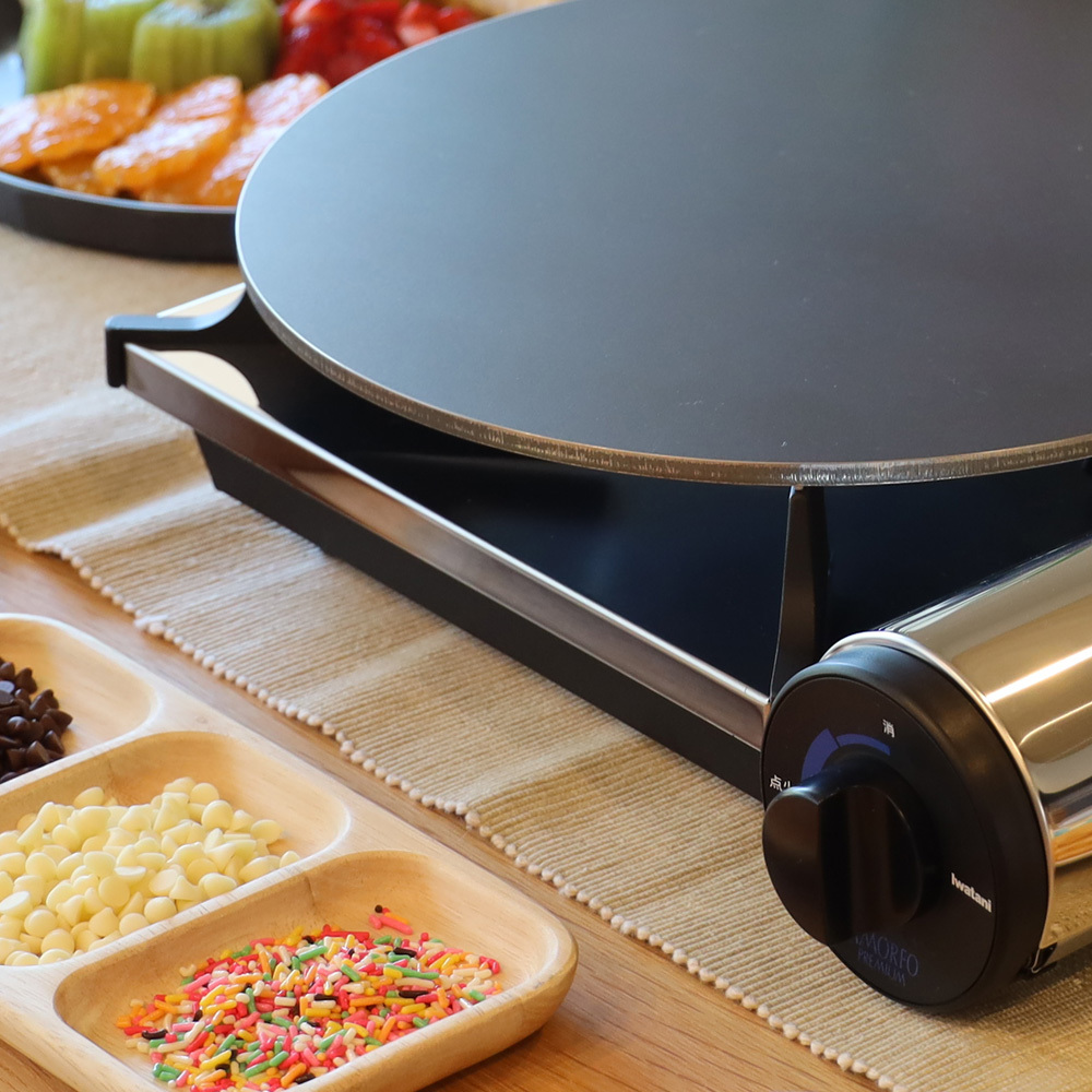 1056 ZEOOR 家庭でおいしく焼ける クレープメーカー 直径30cm 300mm 本格クレープ鉄板 トンボ スパチュラ付き IH対応 CR60-13P