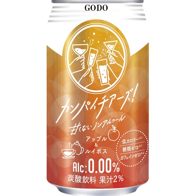 1222 合同酒精 カンパイチアーズ！ アップル＆ルイボス ノンアルコールチューハイ 缶 350ml×24本　１ケース