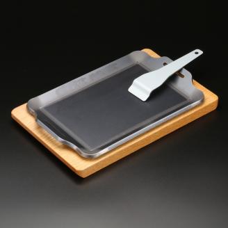 827 BQ45-16A　ZEOOR キャンプ 極厚鉄板 厚さ 4.5mm 275×170mm ウッドプレート付き