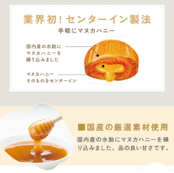 1031 ラ・シンシア　マヌカハニーをそのまま包み込んだのど飴 73g×４袋