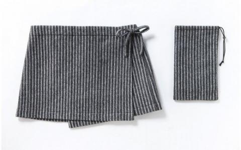 353 chrysanthemum 巻きスカート×ショール（袋付き） ストライプ柄 Lサイズ