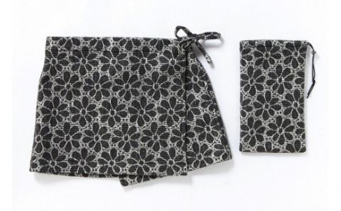 350 chrysanthemum 巻きスカート×ショール（袋付き）  花柄 Mサイズ