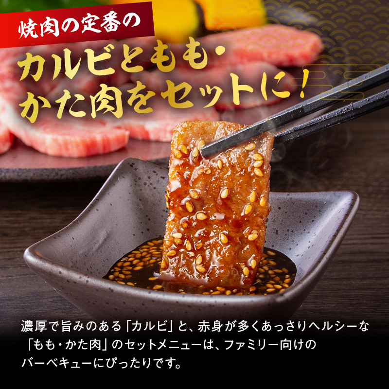 飛騨牛BBQセット（カルビ350g、もも・かた肉 焼き肉用350g）【0016-022】