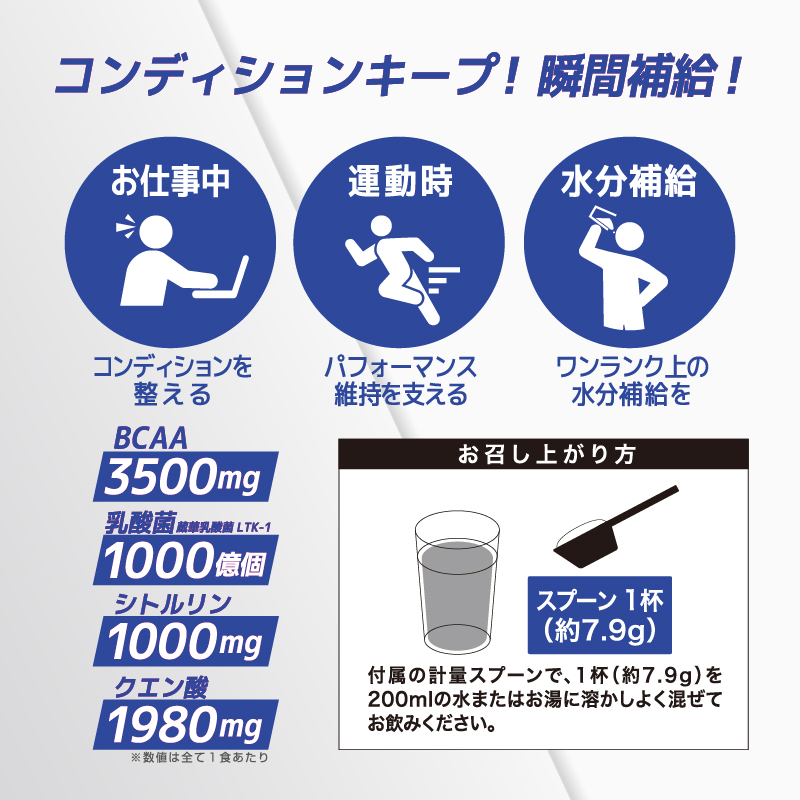 ULMYO ウォーターアドインBCAA（サプリメント）125g【0106-010】