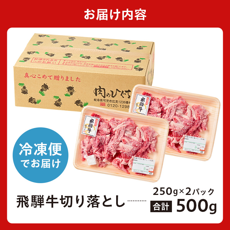 飛騨牛切り落とし500ｇ（250ｇ×2）【0016-017】
