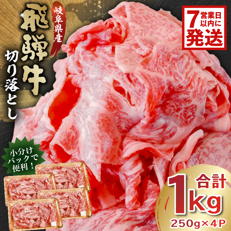 飛騨牛切り落とし1Kg（250ｇ×4）【0016-019】