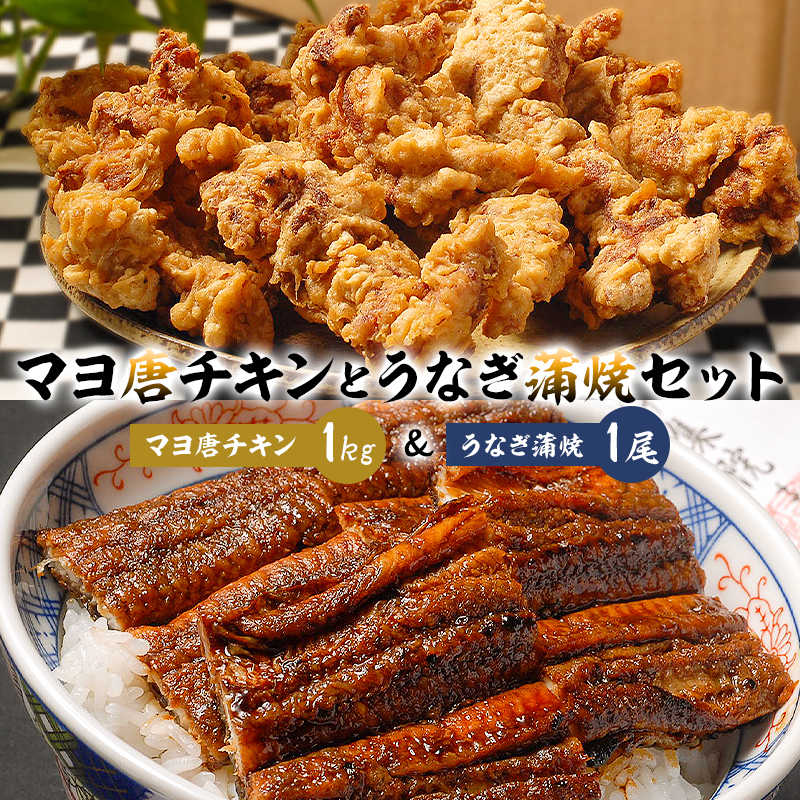 「マヨ唐チキン」と「炭かおる地焼き　うなぎ蒲焼（たれ付）」のセット【0021-013】