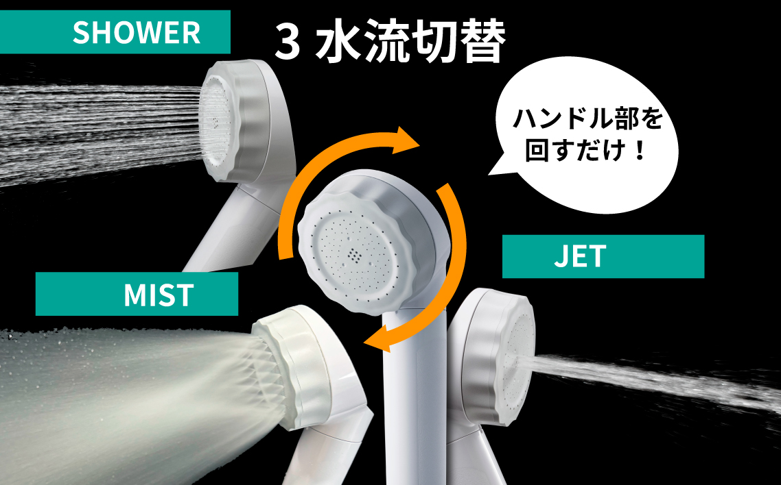 浄水×ナノバブル シャワー 3水流 バブリージョワー3.0 JS24W