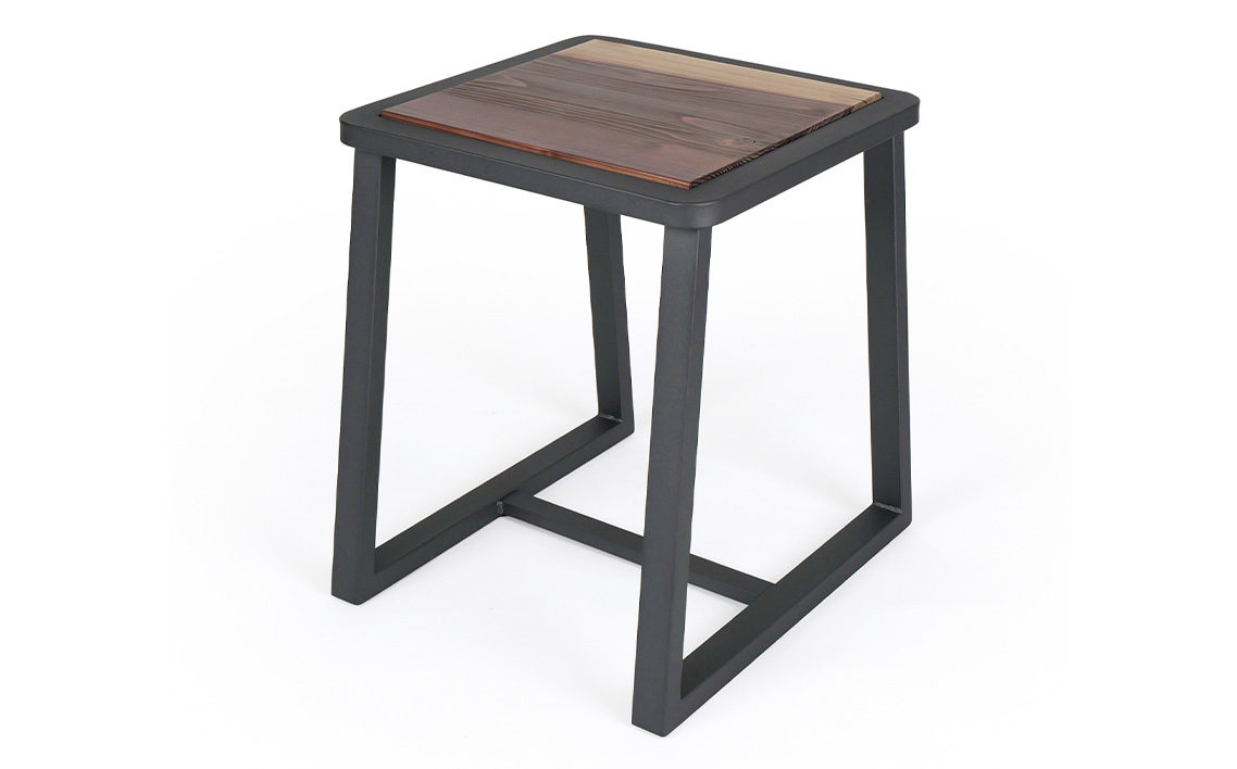 squaRスクエアール　スツール～角～ガンメタリック