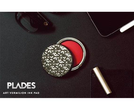 朱肉ケース　ダマスカス　ブラッククロム