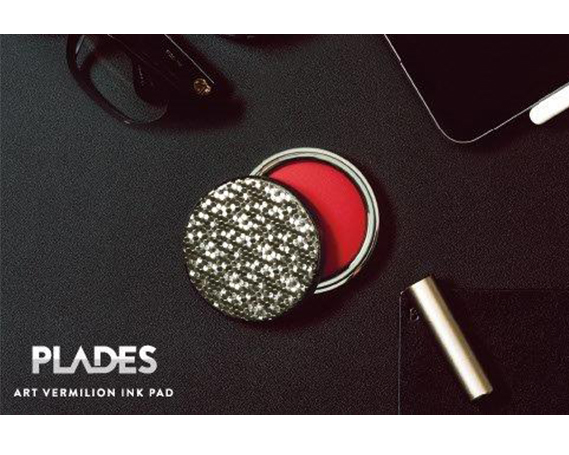 朱肉ケース　ハニカム　ゴールド