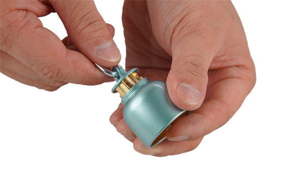 真鍮製くまベル　ブルー