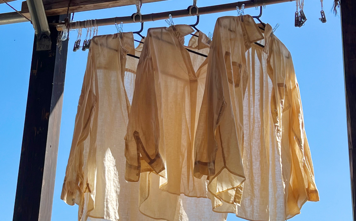 持ち込み柿渋染め体験