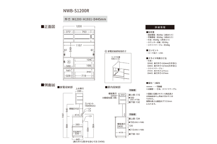 キッチンボード NWB-S1200R