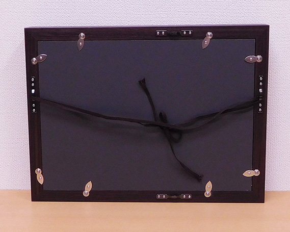 見開き御朱印帳額 見開き2面 こげ茶木目 UVカットアクリル板仕様