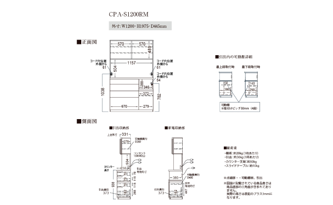 キッチンボードCPA-S1200RM
