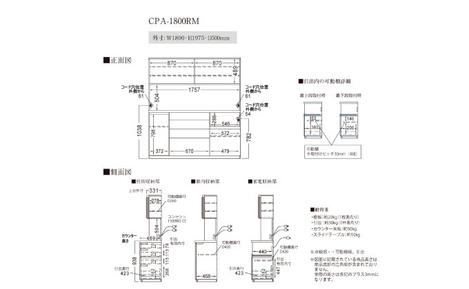 キッチンボードCPA-1800RM