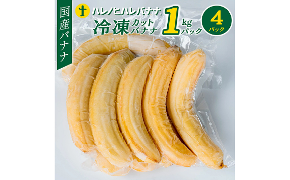 国産冷凍 カットバナナ  1kg 4パック