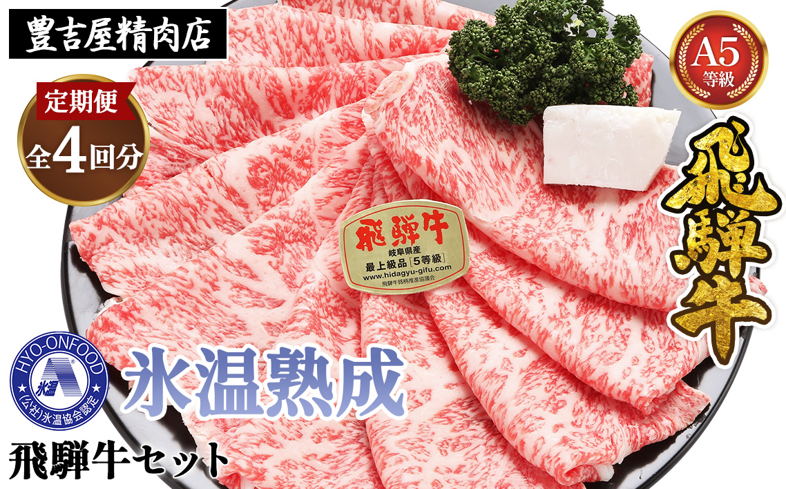 【3ヵ月毎定期便】氷温（R）熟成飛騨牛セット　全4回