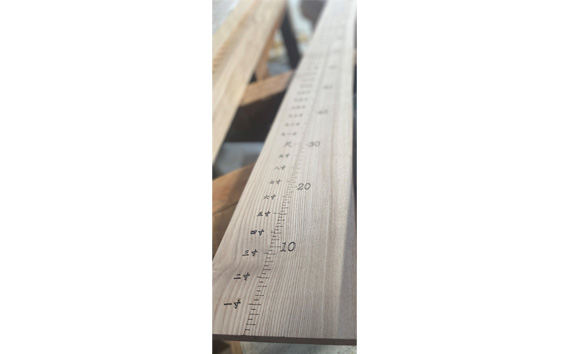 木の身長計〈 尺付き 〉(クルミ)