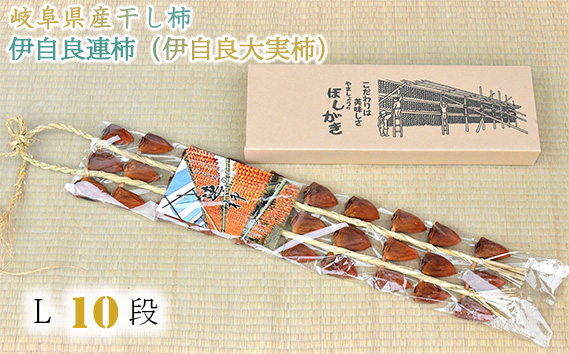 岐阜県産干し柿 伊自良連柿（伊自良大実柿）L 10段 約1.25kg