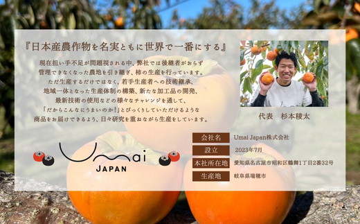 Umai 柿 富有 12玉 3.5kg※2025年11月中旬～12月中旬頃に順次発送予定