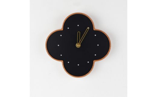 四葉の壁掛時計M 黒 ※離島への配送不可