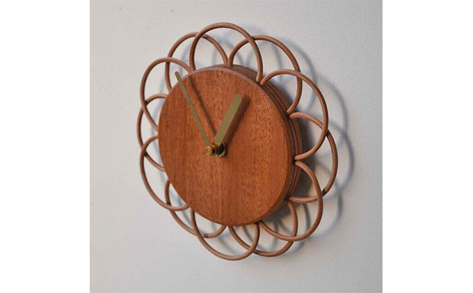 【YARN】お花のような時計 マホガニーの時計【M】 ※離島への配送不可