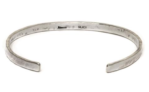 SDGsスレンダーワンオフシルバータタキブレスレットバングルメンズ ※離島への配送不可