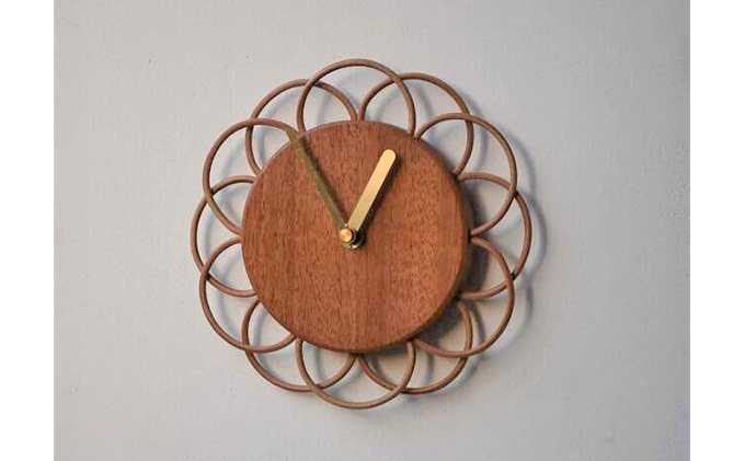 【YARN】お花のような時計 マホガニーの時計【M】 ※離島への配送不可