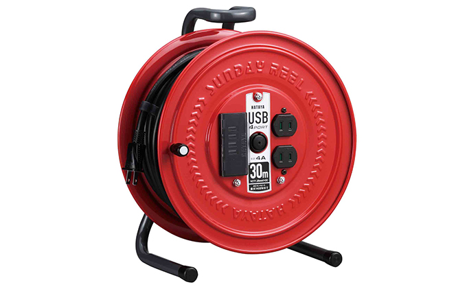 USBポート付コードリール（2Pタイプ）S-30U4 ※離島への配送不可