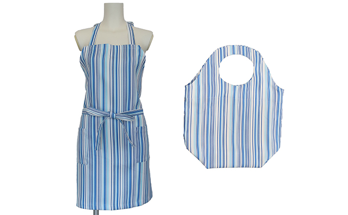 抗菌抗ウイルス エプロンセット（ブルー） ※離島への配送不可