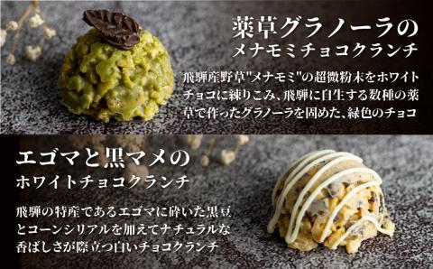 チョコクランチ クランチチョコ 飛騨の森のめぐみグラノーラ メナモミチョコクランチ＆エゴマと黒マメのホワイトチョコクランチ 2箱(1箱5粒入り) [Q1058]