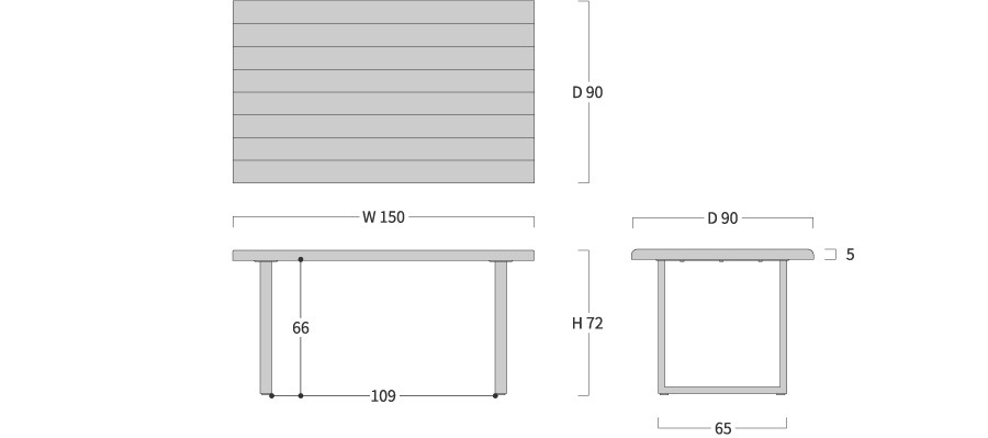 桧然 W150テーブル鉄脚 飛騨の家具 イバタインテリア 品番：TT-HS11(N)＋TF-S　[Q1232_w150]