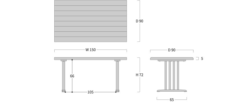 桧然 W150テーブル木脚 飛騨の家具 イバタインテリア 品番：TT-HS11(N)＋TF-W ダイニングテーブル 国産 飛騨の家具 桧 [Q1233_w150]