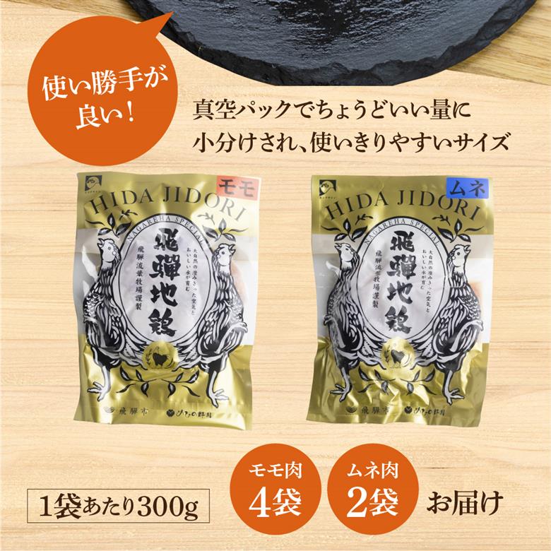地鶏 鶏肉 飛騨地鶏 モモ肉 ムネ肉 カット済み 計1.8kg 真空パック 小分け 便利 もも肉 モモ むね肉 ムネ 国産 地鶏 国産地鶏 唐揚げ チキンソテー 煮物 チキン南蛮 水炊き[Q2087rex]
