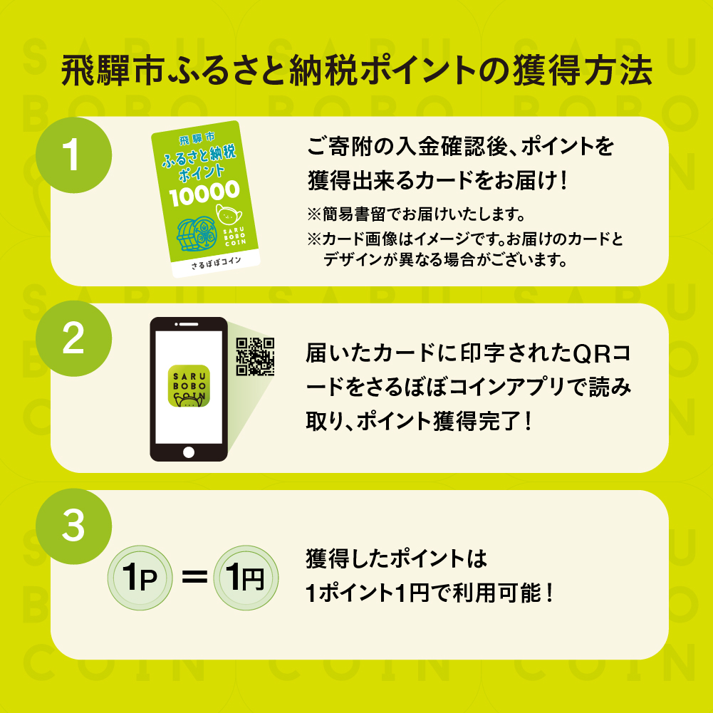 さるぼぼコイン　飛騨市ふるさと納税ポイント3,000pt [Q2297]