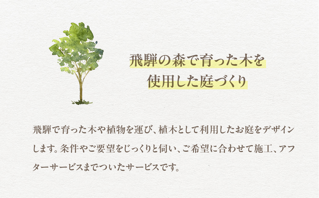 飛騨の山採り樹木で庭造り 庭施工 サービス 庭 造園  [Q2304]