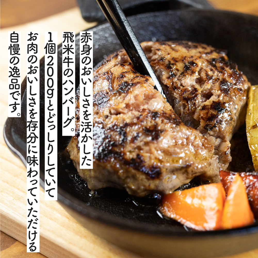 《簡易包装》うまい赤身にこだわった 牛飼いの和牛肉 ハンバーグ 200g×4枚  飛米牛 生ハンバーグ 和牛100%