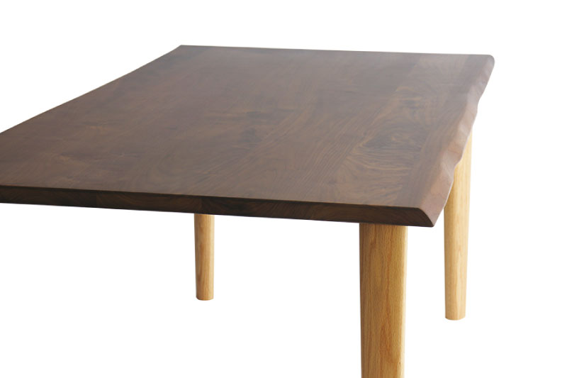 Sign (サイン)ダイニングテーブル(150cm/4本脚)　ウォルナット×オーク材　飛騨の家具　イバタインテリア おしゃれ 木製　無垢 DT-K50190-4