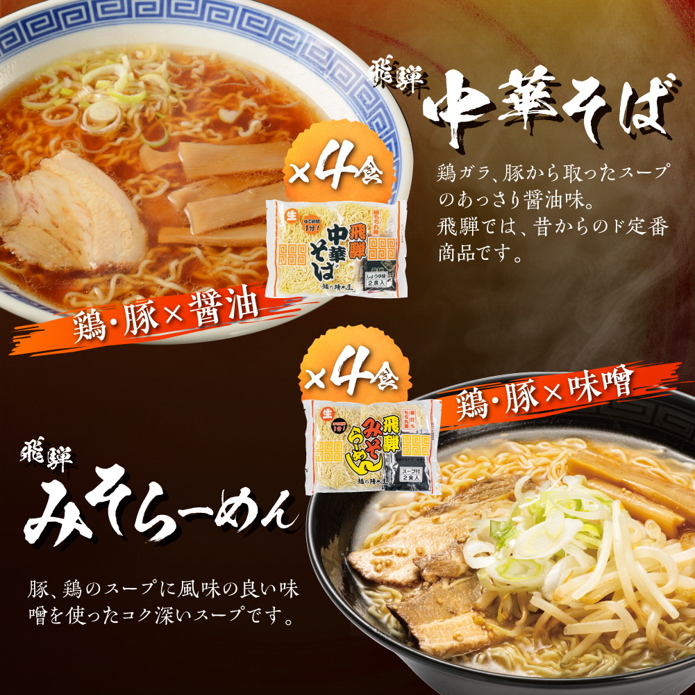 味噌 ラーメン 中華そば セット 有名店 中華そば＆みそらーめんセット 4種12食入り[Q1128wx]