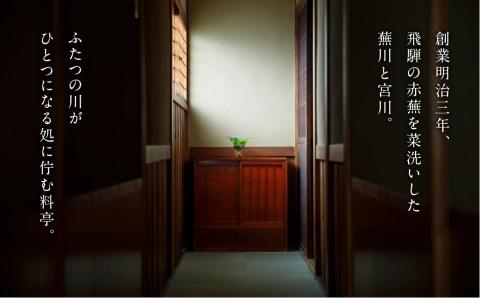 飛騨古川 料理旅館 蕪水亭 １泊２食付ペア宿泊券 「一水」[Q2375]