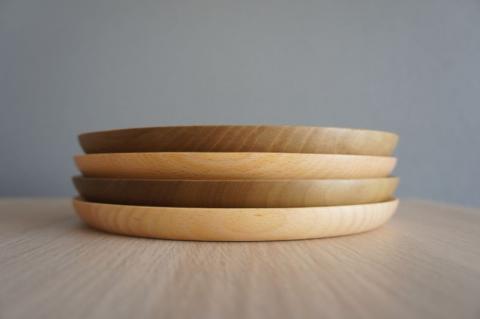 2枚セット 朝食プレート 飛騨の木から生まれた森を守るお皿（リング） kinoworkshop 飛騨 木工作家 皿 木製 プレゼント ギフト クリスマス お誕生日 結婚祝い にも