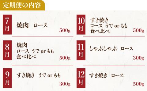 定期便 全12回 飛騨牛 5等級 しゃぶしゃぶ すき焼き 焼肉 お楽しみ定期便 12ヵ月 ロース もも うで 食べ比べ 国産牛 国産 牛肉 肉 厳選 熟成 肉の沖村[Q1206]