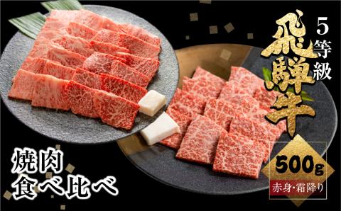 飛騨牛ロース・うでもも食べ比べセット(焼肉)　計500g 焼き肉 BBQ 国産牛 国産 牛肉 肉 厳選 熟成 贈答用[Q880]