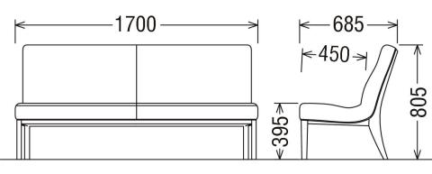 カリモク家具『3人掛チェアロング』CT8013 [1264]